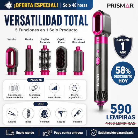 Air Styler 5 en 1 – Secador, Rizador y Cepillo de Aire con Tecnología Iónica con Garantía y Certificado