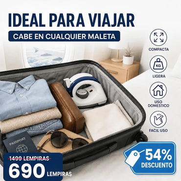 Plancha Portátil Plegable de Viaje — Vapor · 3 Temperaturas · 460g · 110V Honduras