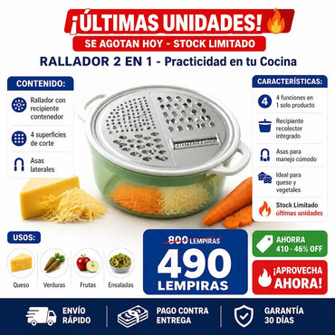 Rallador con recipiente contenedor