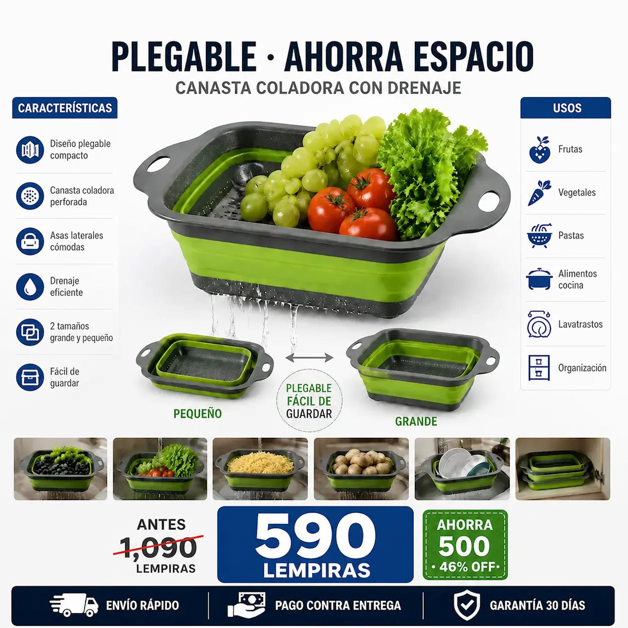 Escurridor Portátil Plegable para Cocina