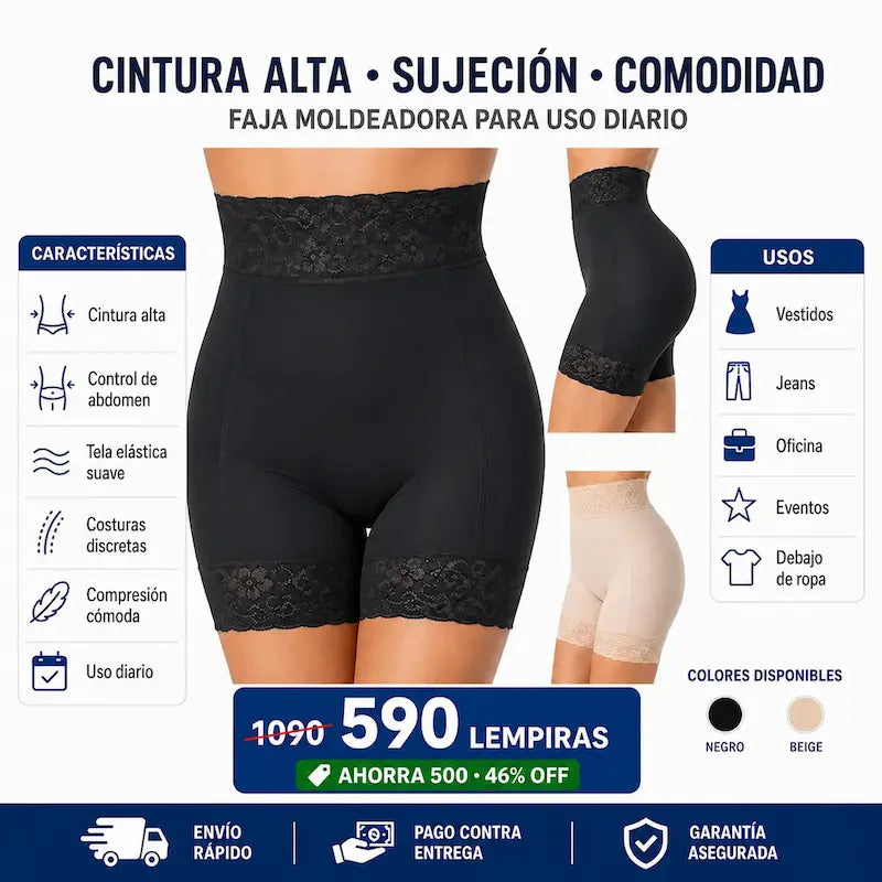 Faja Moldeadora con Realce Natural y Control de Abdomen — Tu Mejor Aliada para Sentirte Increíble