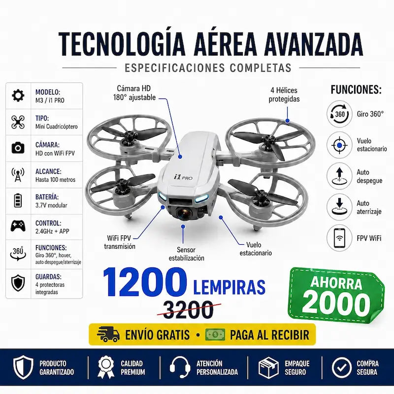 Drone M3 — ¡Vuela, Graba y Sorprende desde el Primer Vuelo!