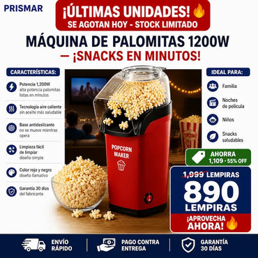 Máquina Eléctrica para Palomitas CrispyPop™ | Palomitas Caseras en Minutos