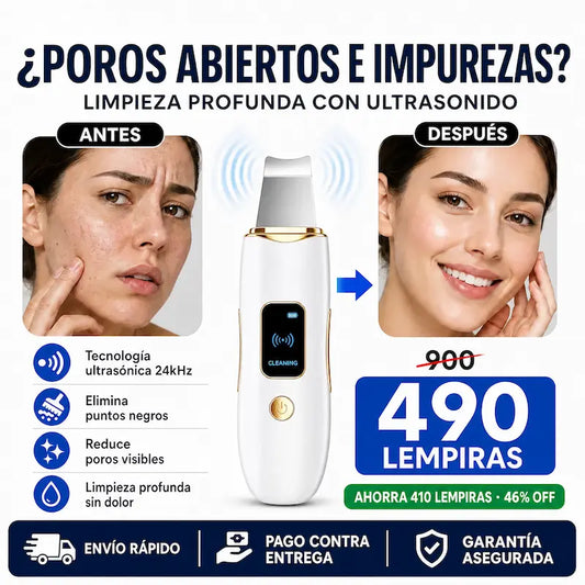 Espátula Ultrasónica Facial GUGUG – Limpiador Profundo + Removedor de Impurezas SkinClean Pro – Espátula Ultrasónica Facial