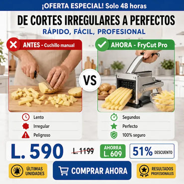 FryCut Pro – Cortador Profesional de Papas en Acero Inoxidable