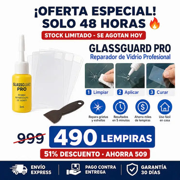 GlassGuard Pro™ – Kit Reparador de vidrio Automotriz o de hogar