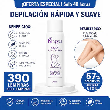 Spray Depilador olor a Rosas IMPORTADO Kingyes™ Silky Beauty Spray CERTIFICADO Y GARANTÍA (PRODUCTO ORIGINAL) – Depilación rápida y suave sin dolor