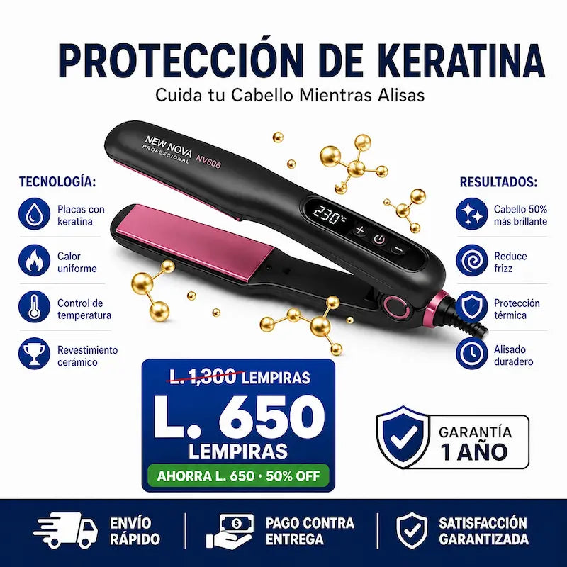 New NOVA NV606 – Alaciado Profesional con Cuidado de Keratina Certificada más Garantía