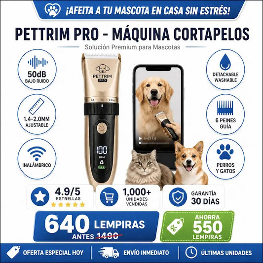 PetTrim Pro – Máquina Cortapelos Inalámbrica para Mascotas + GARANTÍA Y CERTIFICADO DE SEGURIDAD