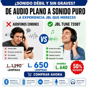 JBL Tune 720BT – Audífonos Inalámbricos con Sonido JBL Pure Bass