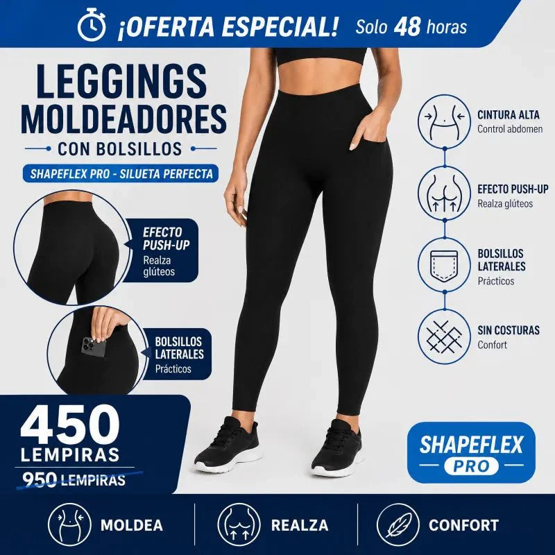 ShapeFlex Pro™ – Leggings Moldeadores con Bolsillos