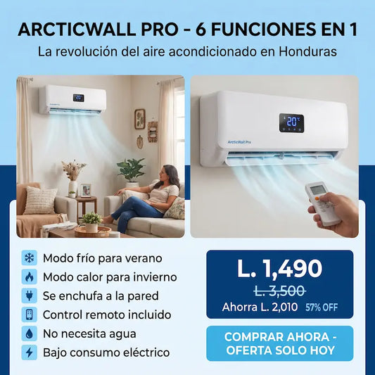 ArcticWall Pro Amazon– Mini Aire Acondicionado Portátil 2 en 1 Certificado Garantia Extendida 2 años