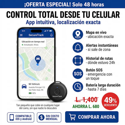 SecureTrack™ – Rastreador GPS para Vehiculos, Mascotas , personas y más Garantía 12 Meses