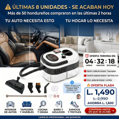 Limpiador a Vapor Presurizado 9 en 1 – Limpieza Profunda Sin Químicos | VaporMax Pro garantía y certificacioión Amazon