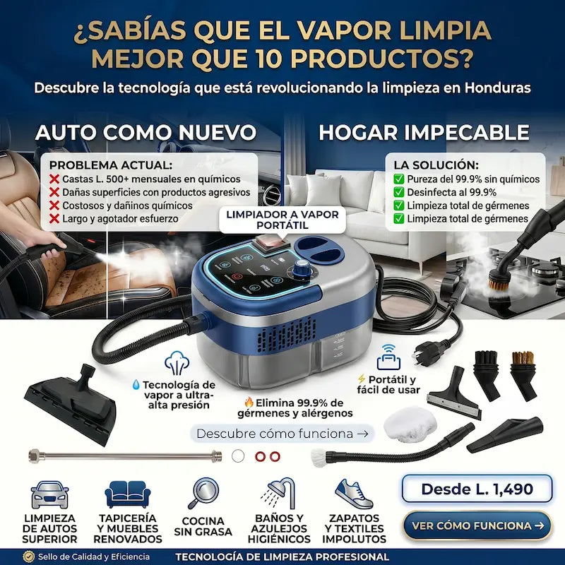 Limpiador a Vapor Presurizado 9 en 1 – Limpieza Profunda Sin Químicos | VaporMax Pro garantía y certificacioión Amazon
