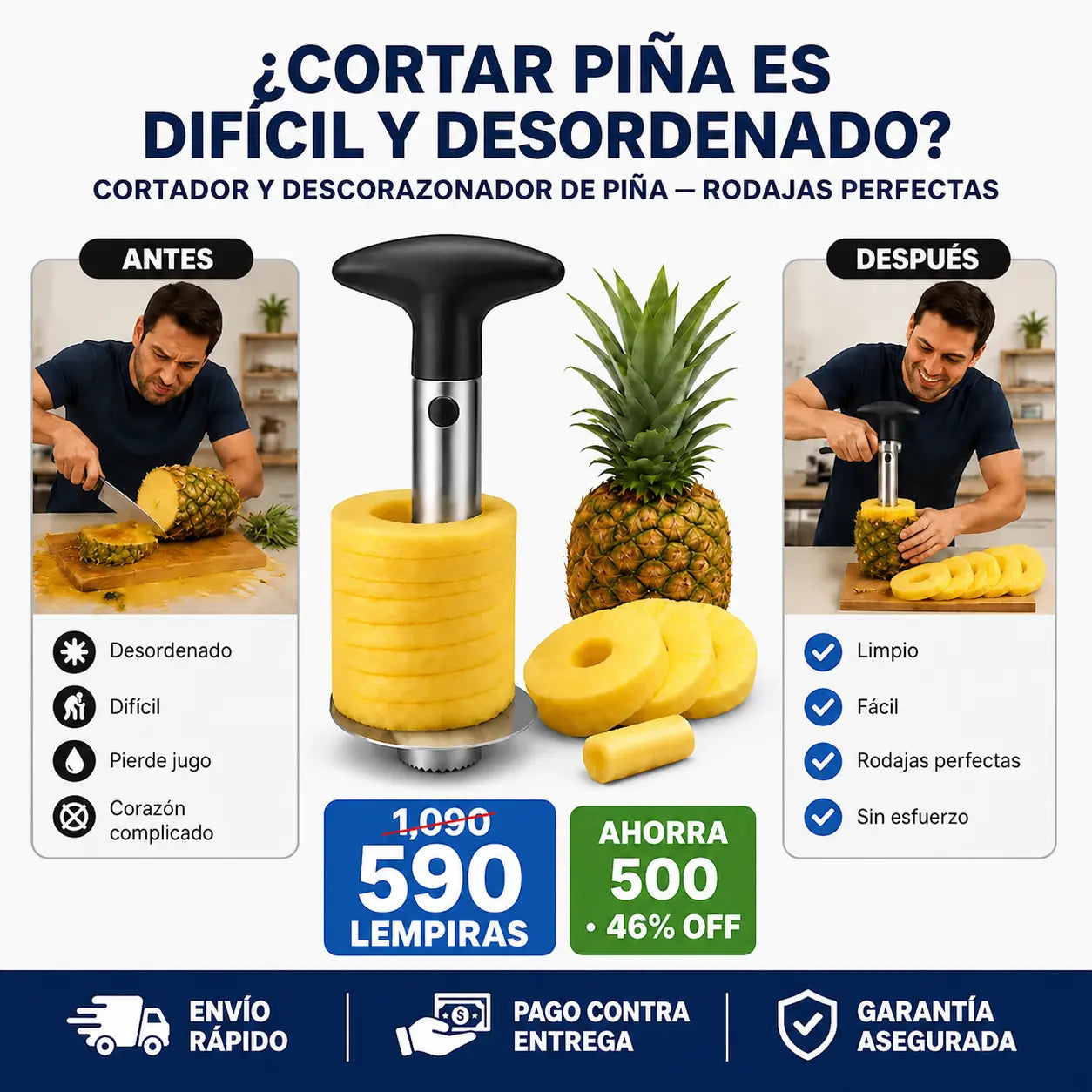 Manual Cortador y Descorazonador de Piña