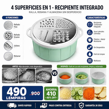 Rallador con recipiente contenedor