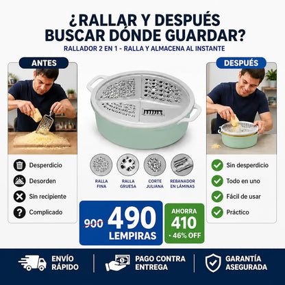 Rallador con recipiente contenedor