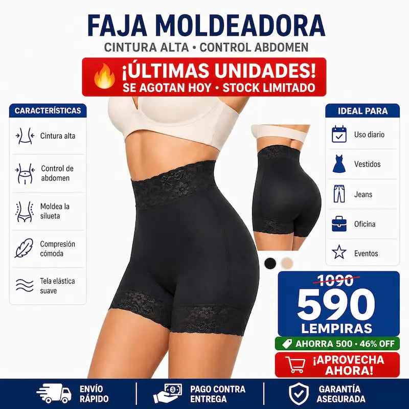 Faja Moldeadora con Realce Natural y Control de Abdomen — Tu Mejor Aliada para Sentirte Increíble