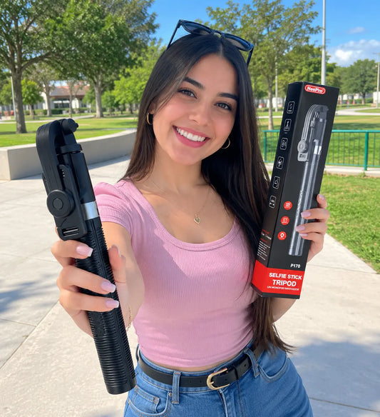 ShotPro 3en1 | Selfie Stick + Trípode + Control Bluetooth | Extensible 170cm | Compatible iPhone y Android | Envío Gratis Honduras