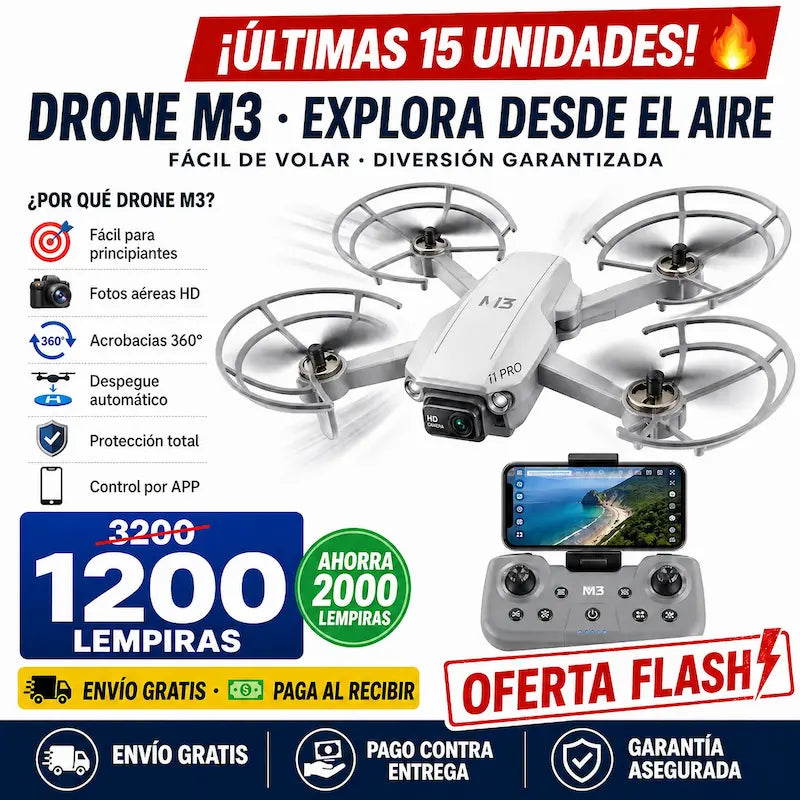 Drone M3 — ¡Vuela, Graba y Sorprende desde el Primer Vuelo!