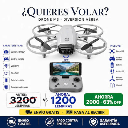 Drone M3 — ¡Vuela, Graba y Sorprende desde el Primer Vuelo!