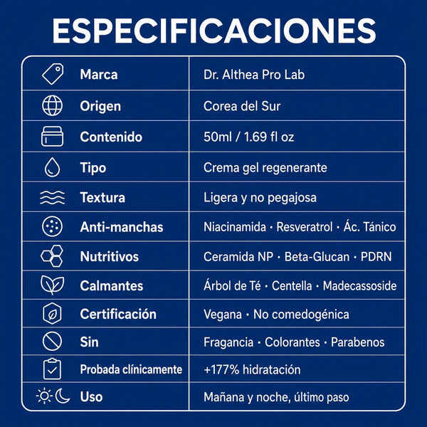 Especificaciones técnicas