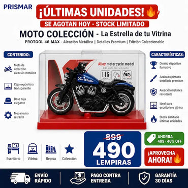 Motocicleta de Colección Pull Back con Base Exhibidora