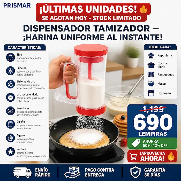 Dispensador Tamizador de Harina para Repostería