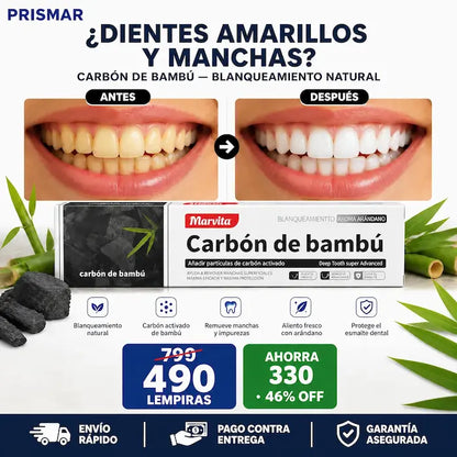 Pasta Dental Carbón de Bambú con Sabor Arándano