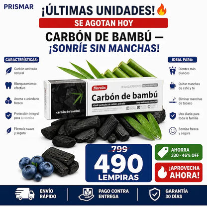 Pasta Dental Carbón de Bambú con Sabor Arándano