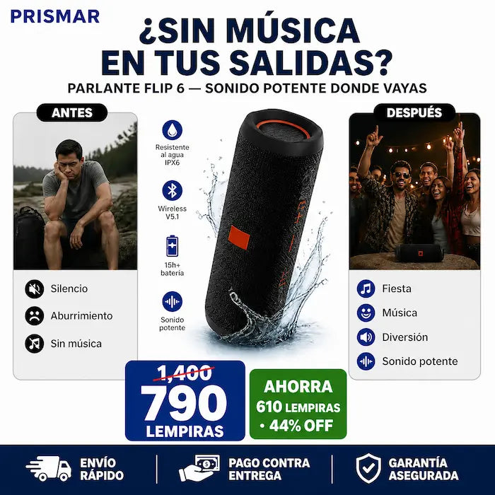 Parlante Inalámbrico Flip 6 Contra Agua IPX6