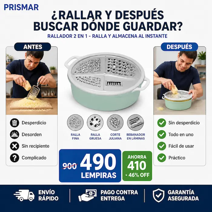 Rallador con recipiente contenedor
