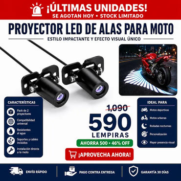 Luces LED Proyector de Alas de Ángel para Moto — Estilo Único que Llama la Atención