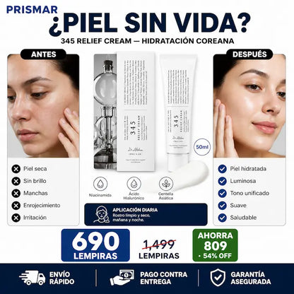 Dr. Althea 345 Relief Cream — Crema Coreana con Niacinamida que Unifica el Tono, Hidrata y Calma la Piel Sensible