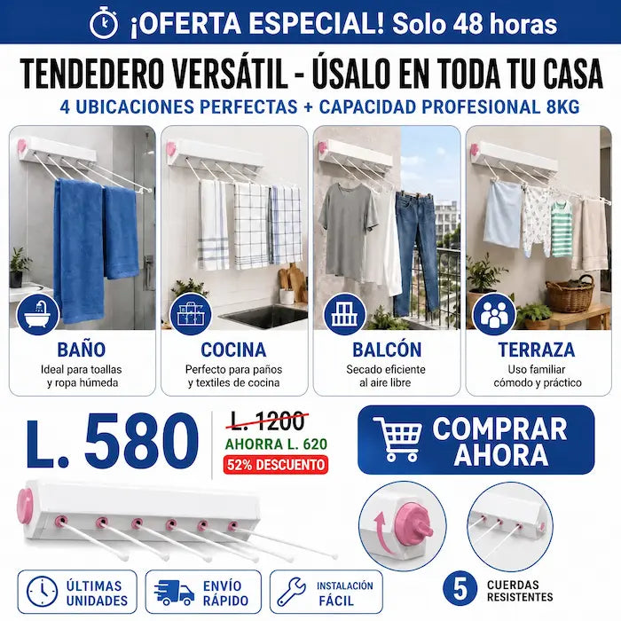 DryFlex Pro – Tendedero Retráctil Amazon Garantia Extendida
