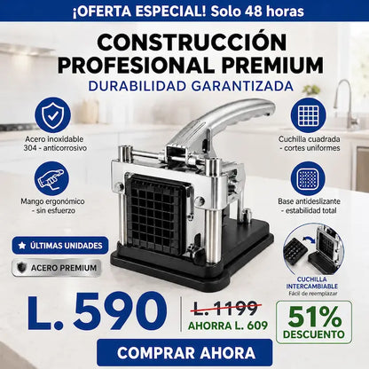 FryCut Pro – Cortador Profesional de Papas en Acero Inoxidable