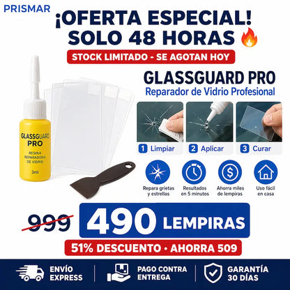 GlassGuard Pro™ – Kit Reparador de vidrio Automotriz o de hogar
