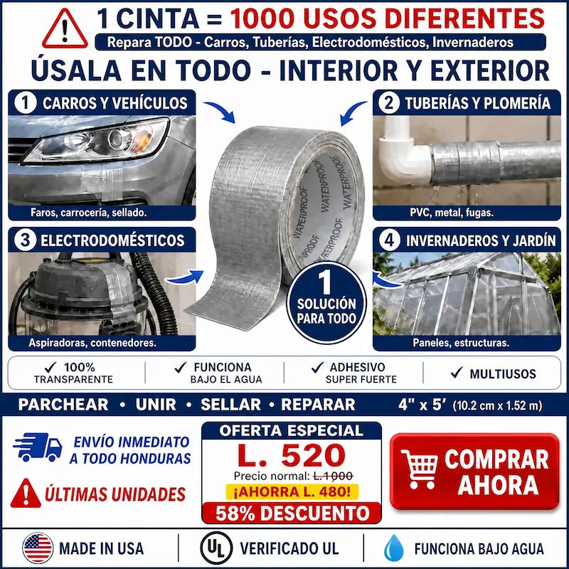 HydroStop Pro – Cinta Selladora Impermeable de Alta Resistencia Amazon con garantía extendida