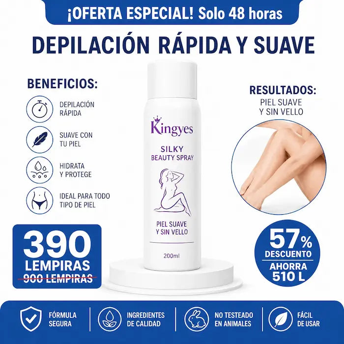 Spray Depilador olor a Rosas IMPORTADO Kingyes™ Silky Beauty Spray CERTIFICADO Y GARANTÍA (PRODUCTO ORIGINAL)  – Depilación rápida y suave sin dolor