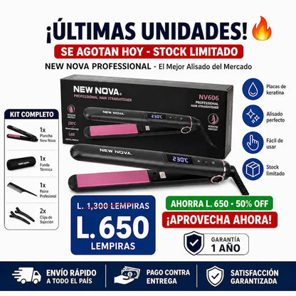 New NOVA NV606 – Alaciado Profesional con Cuidado de Keratina Certificada más Garantía