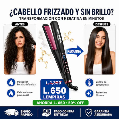 New NOVA NV606 – Alaciado Profesional con Cuidado de Keratina Certificada más Garantía