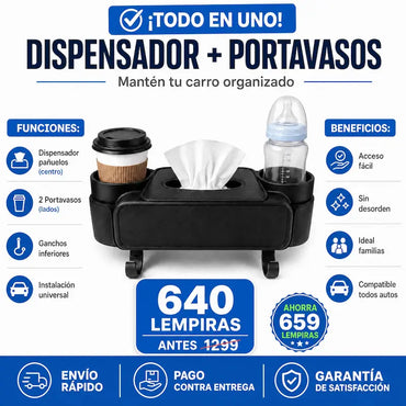 Amazon AutoSpace Pro 3 en 1 – Organizador en Cuero  Premium para Asiento Trasero Certificado y con Garantia