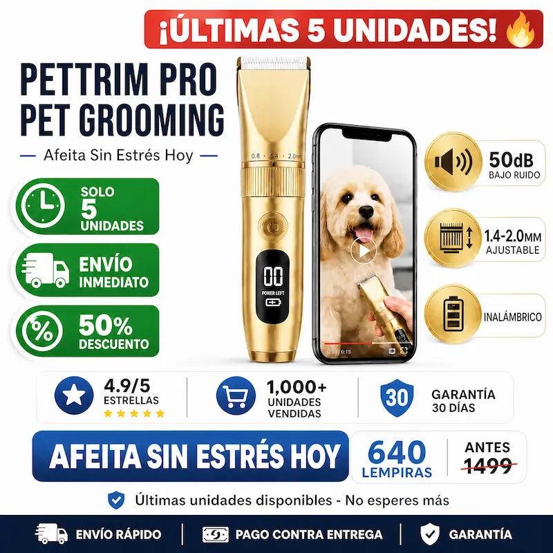 PetTrim Pro – Máquina Cortapelos Inalámbrica para Mascotas + GARANTÍA Y CERTIFICADO DE SEGURIDAD