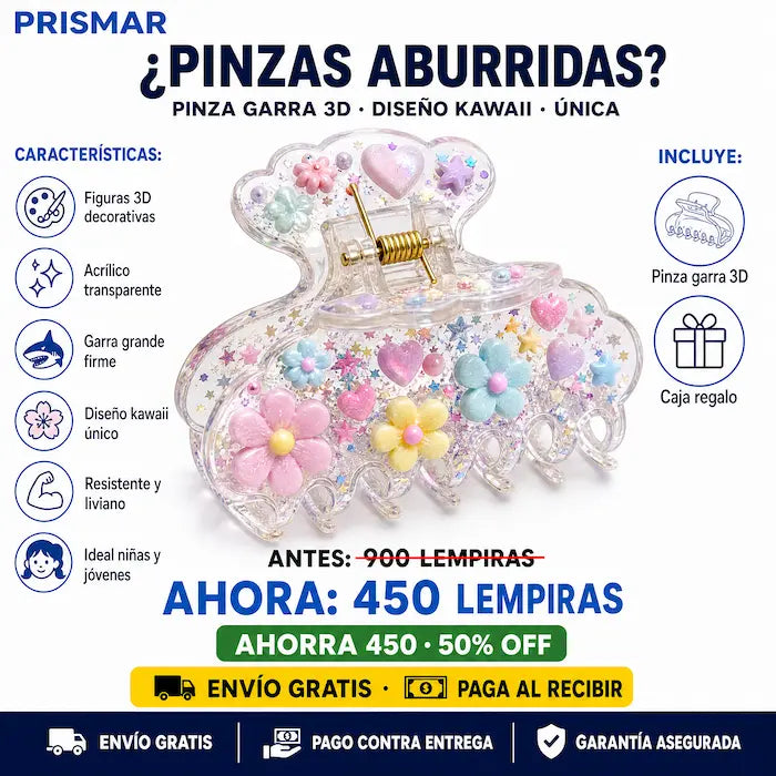 💙 Pinza Garra 3D — ¡El Accesorio Más Tierno que Tu Cabello Puede Tener!