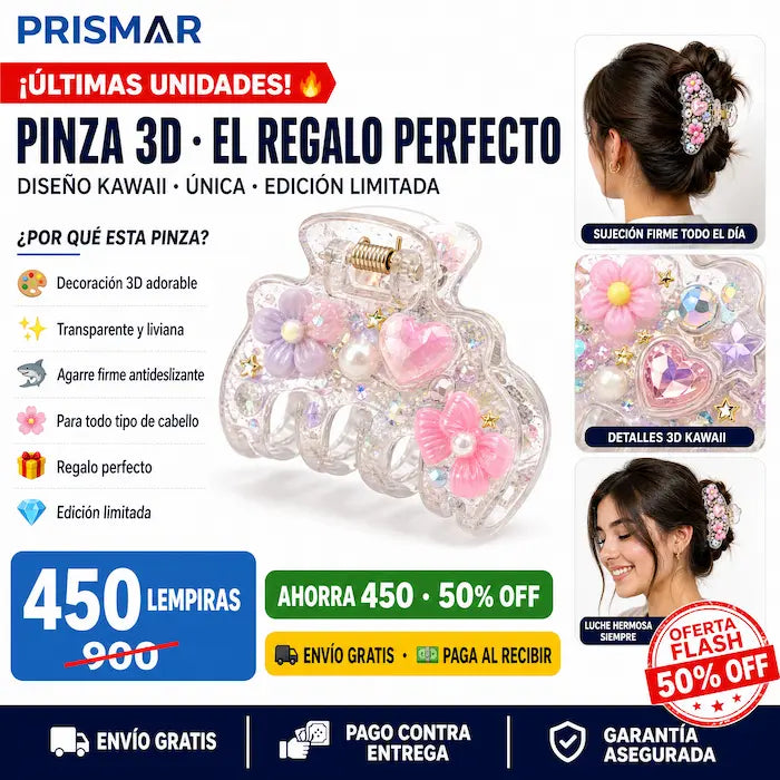 💙 Pinza Garra 3D — ¡El Accesorio Más Tierno que Tu Cabello Puede Tener!