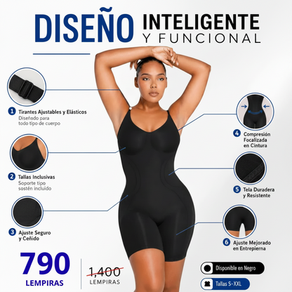 SHAPERX™ 100% COLOMBIANO  Body Moldeador de Compresión LEVANTA GLUTEOS (Faja Bodysuit Control Total) Colombian