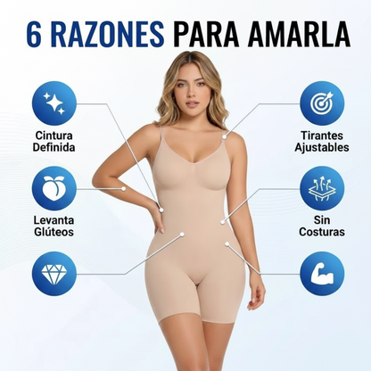 SHAPERX™ 100% COLOMBIANO  Body Moldeador de Compresión LEVANTA GLUTEOS (Faja Bodysuit Control Total) Colombian