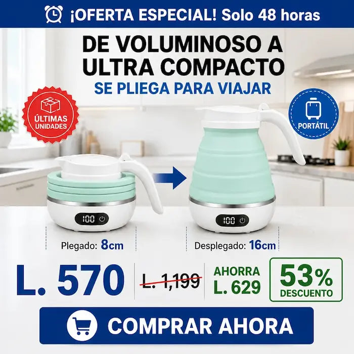 Hervidor Eléctrico Plegable Portátil para Viajes | Amazon Garantia y Certificado | FoldBoil Pro