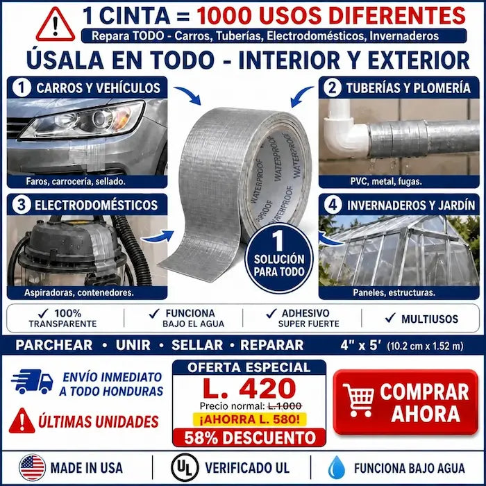 HydroStop Pro – Cinta Selladora Impermeable de Alta Resistencia Amazon con garantía extendida